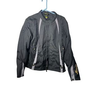 Scorpion Exo Motorcycle Jacket Womens Size L Black water resistant shoulder pads